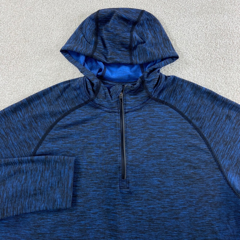 Lululemon Metal Vent Tech Hoodie Mens L Blue Space Dye Half Zip Pullover